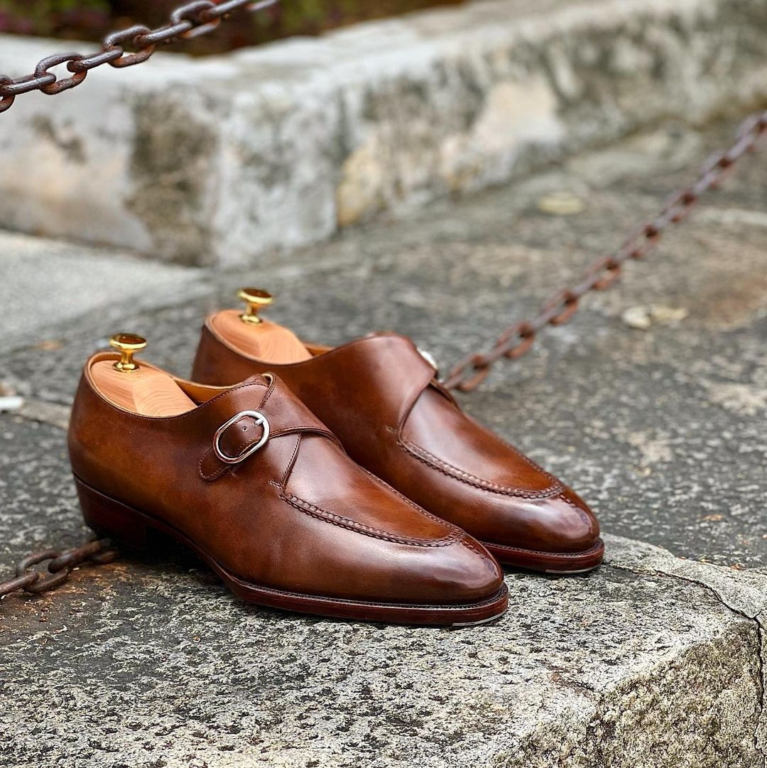 Tan Leather Jenria Single Monk Straps AW24 - Main Image