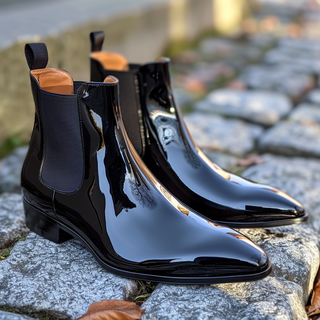 Shiny fashion chelsea boots