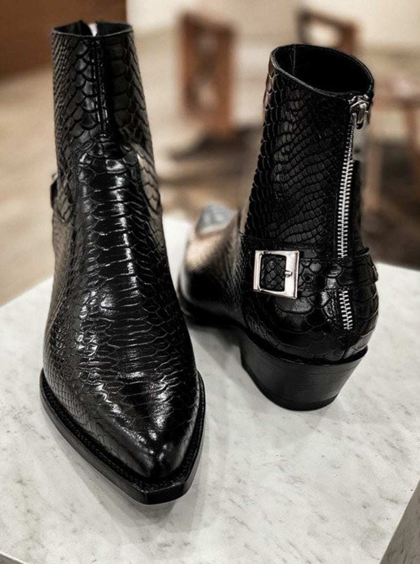 Mens Louis Vuitton Loafers Shoes Black Snake Python Crocodile Skin UK 8.5