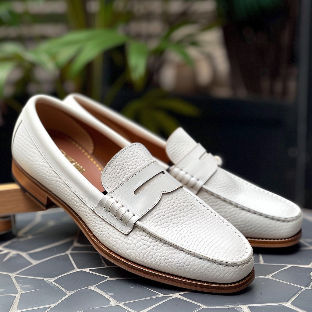 White Leather Ivory Ease Slip-On Loafers Summer 2024 Collection