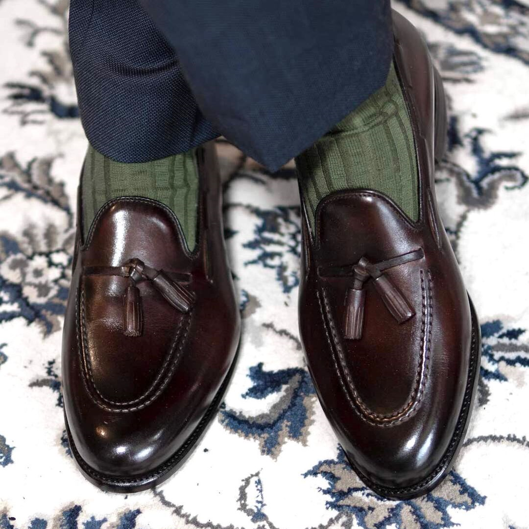 Tassel Leather Dark Brown Loafers