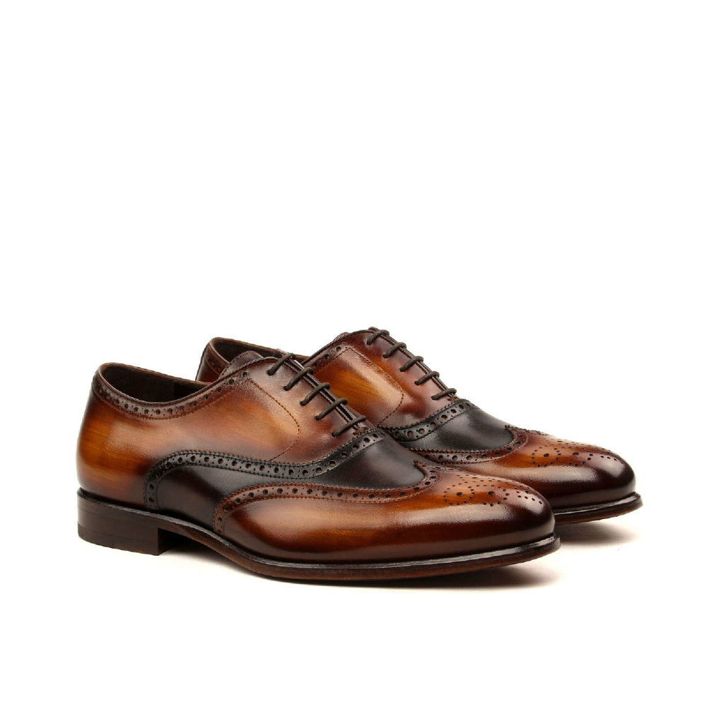 Goodyear Welted Sabrosa Black Leather Oxford With Violin Leather
