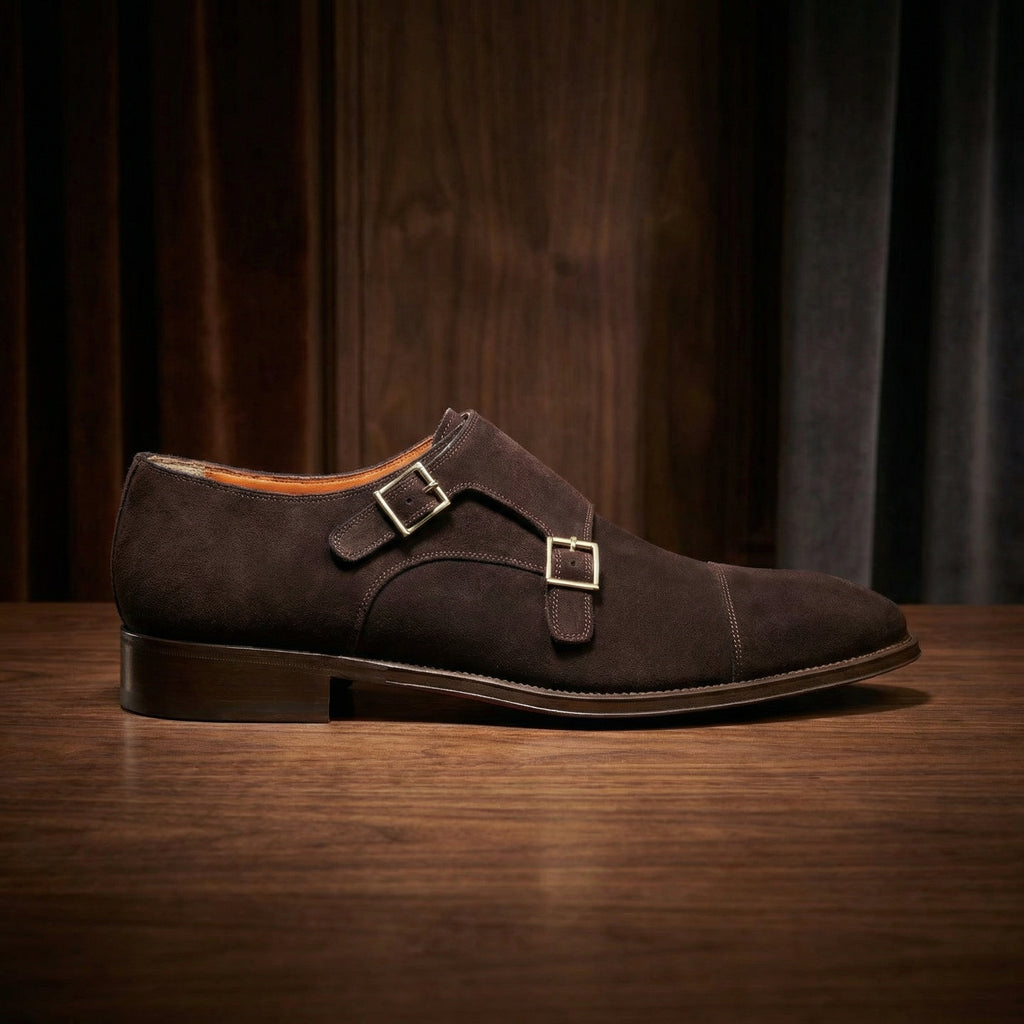 Brown Suede Castle Monk Straps