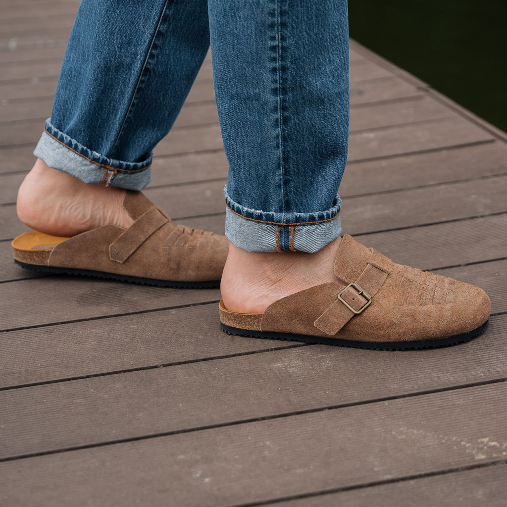 Brown Leather Slide Comfort Mule Clogs Loafers - Summer 2024 Collection