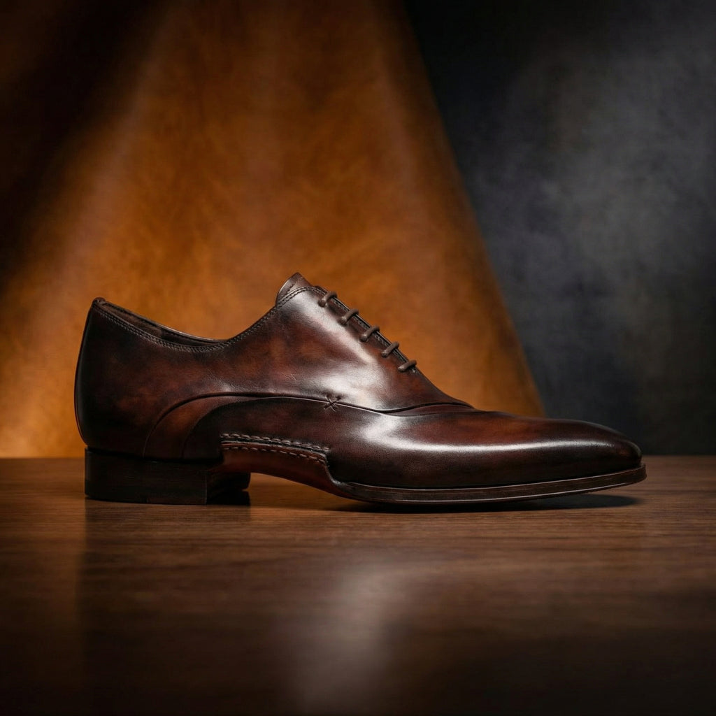 Height Increasing Brown Leather Coonamble Oxfords Shoes