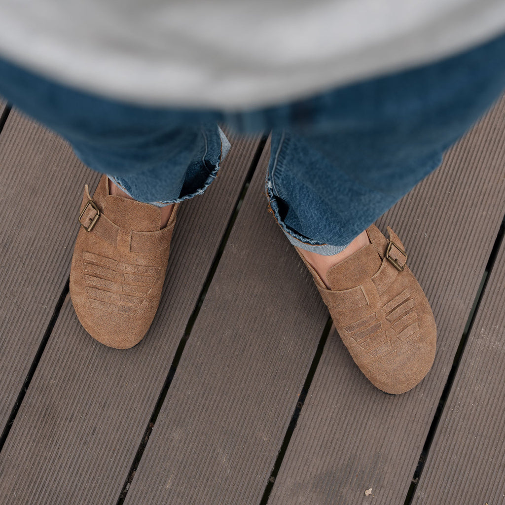 Brown Leather Slide Comfort Mule Clogs Loafers - Summer 2024 Collection