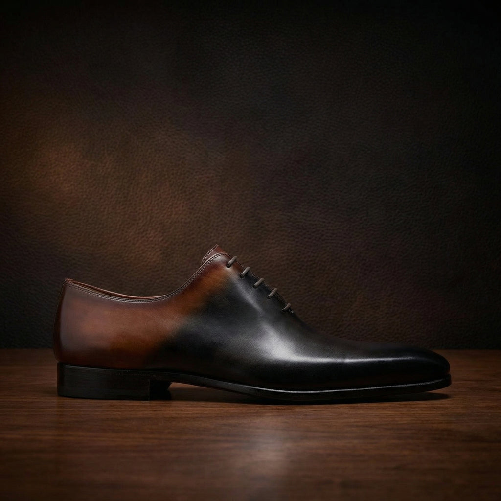 Black & Brown Leather Tasmania Oxfords : The Dapper Edit