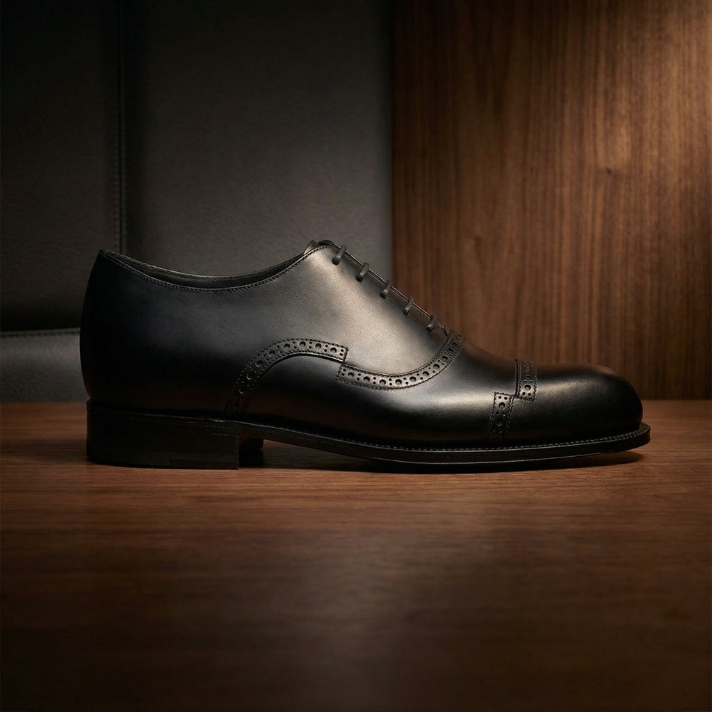 Black Leather Broxtowe Brogue Oxfords