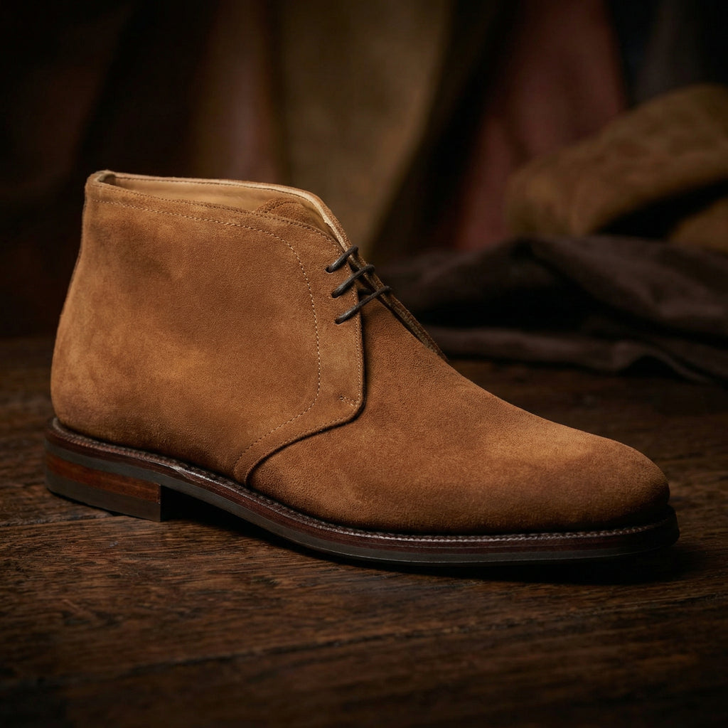 Tan Suede Epsom Lace Up Chukka Boots