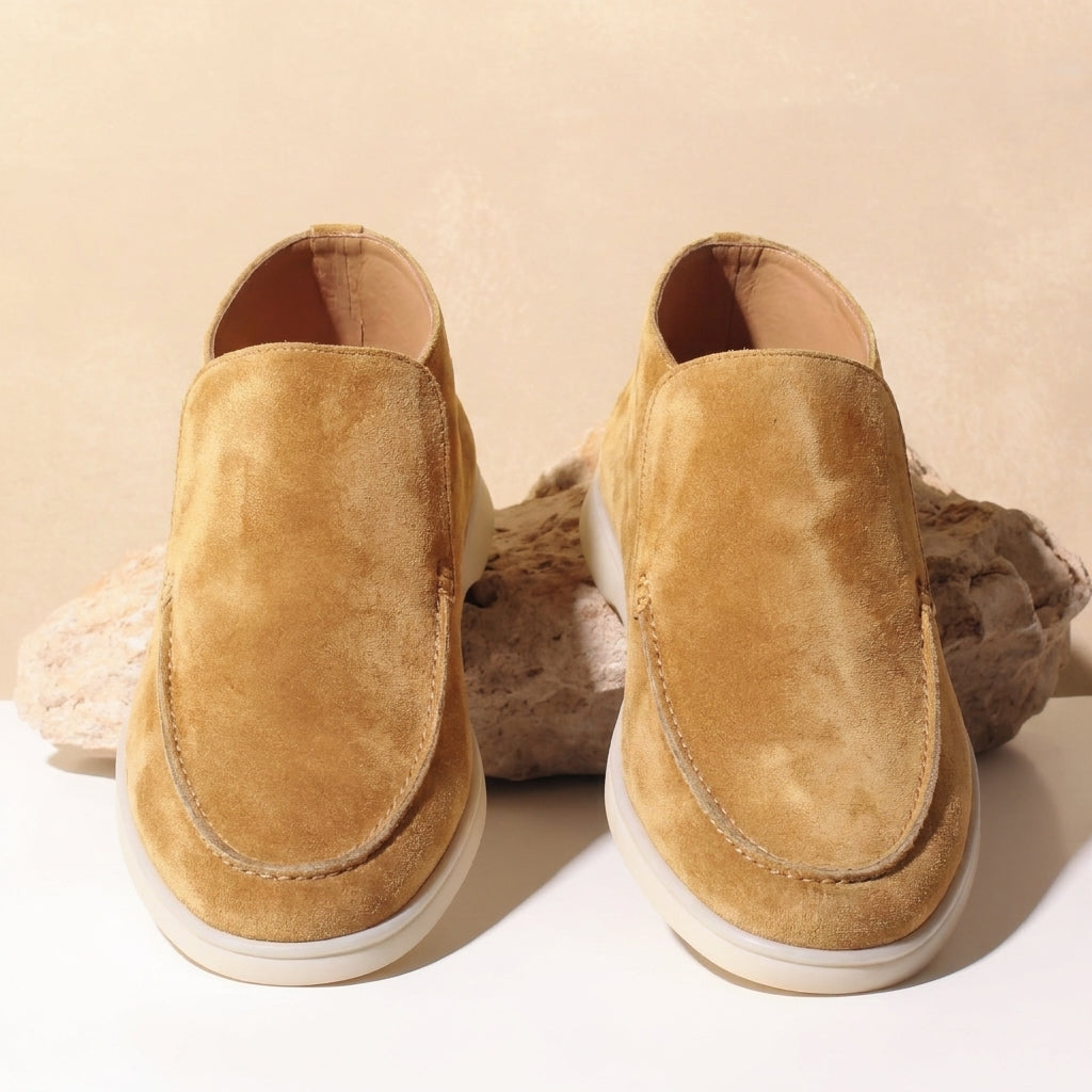 Tan Suede Leather Ronald City Half Boots - ITALIAN AW26