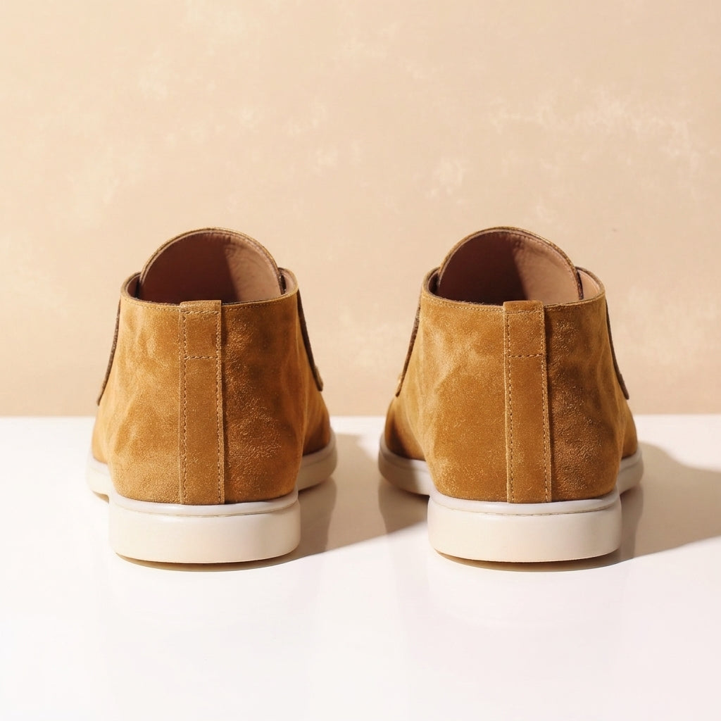 Tan Suede Leather Ronald City Half Boots - ITALIAN AW26