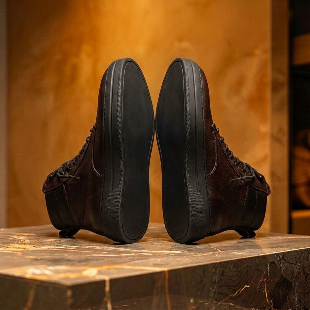 Brown Leather Elvio Combat Boot