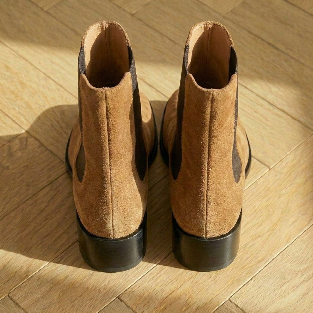 Tan Suede Leather Amino With Split Toe Chelsea Boot
