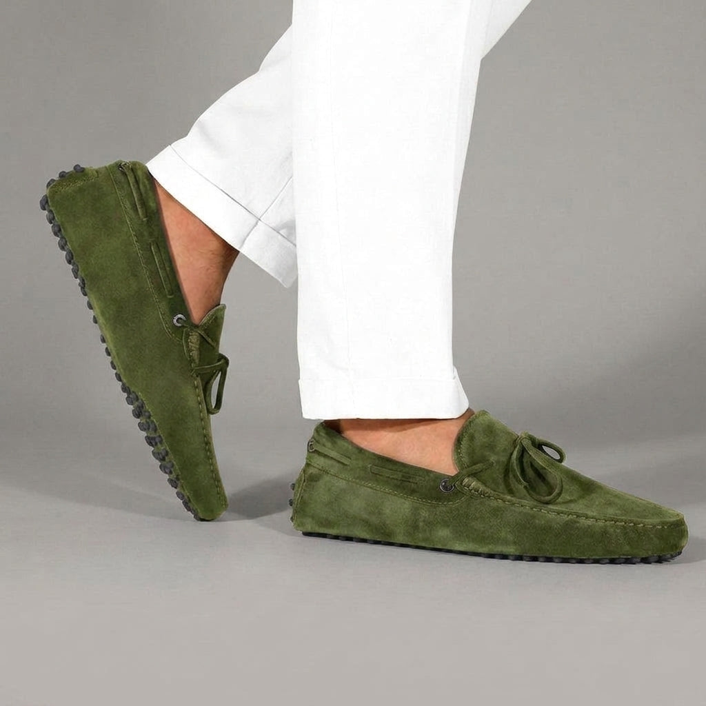 Green Suede Ophelia Driving Loafers - AW24