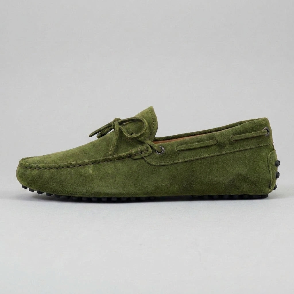 Green Suede Ophelia Driving Loafers - AW24