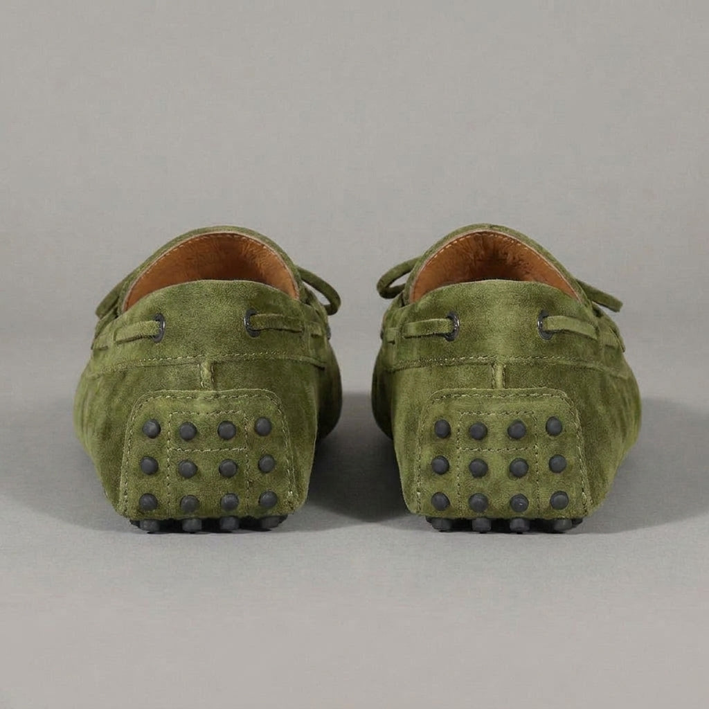 Green Suede Ophelia Driving Loafers - AW24