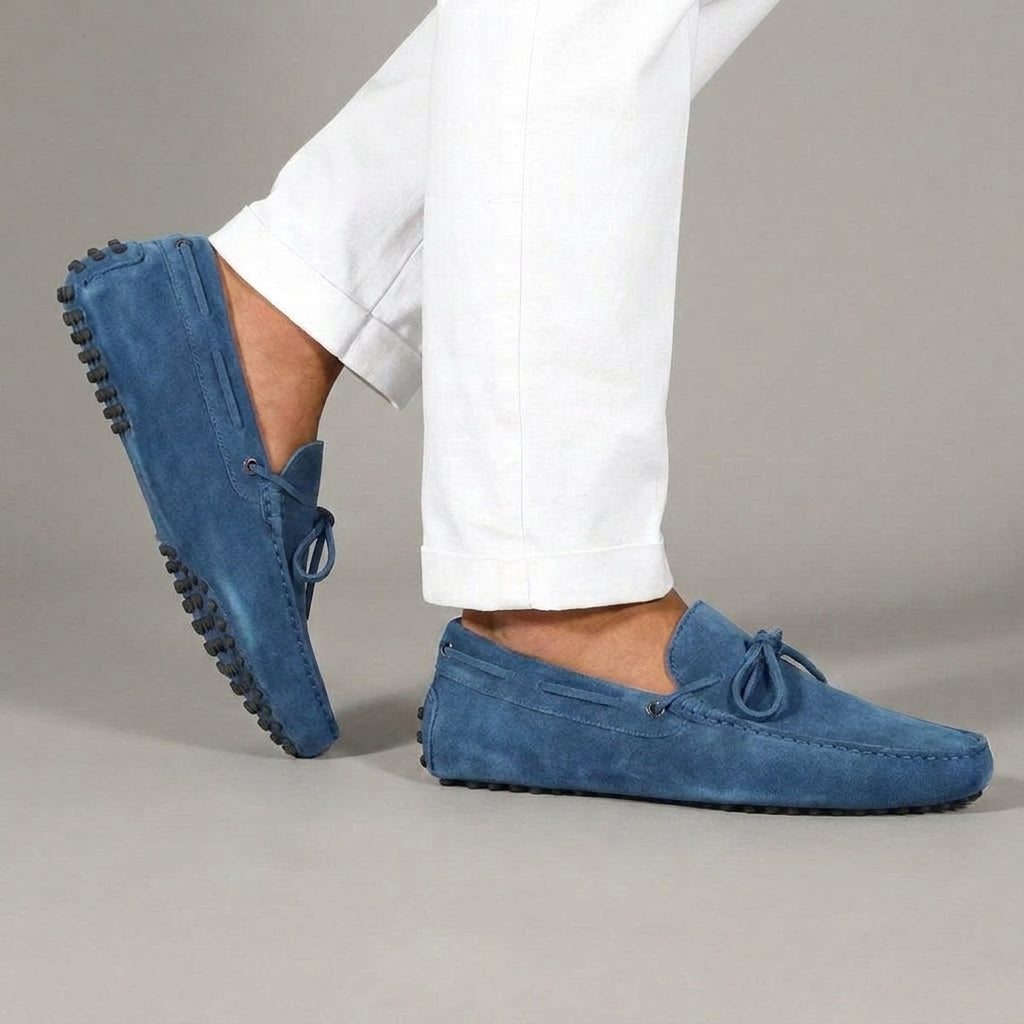 Blue Suede Ophelia Driving Loafers - AW24