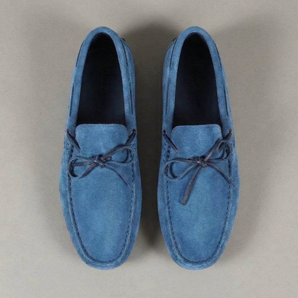 Blue Suede Ophelia Driving Loafers - AW24