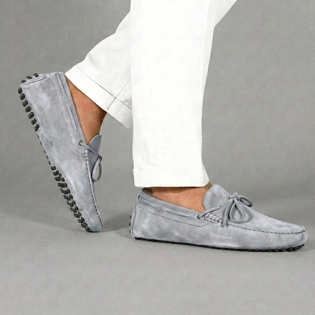 Grey Suede Ophelia Driving Loafers - AW24