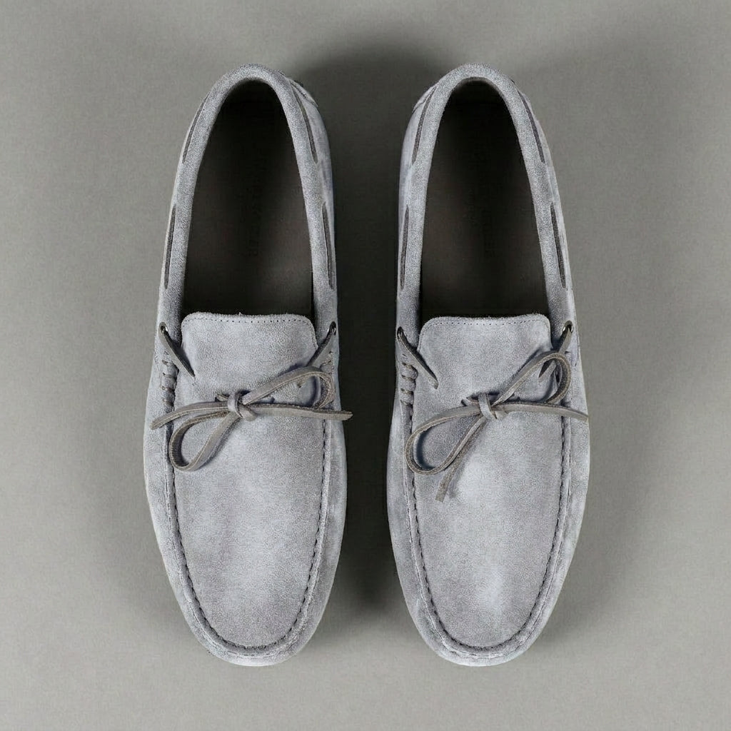 Grey Suede Ophelia Driving Loafers - AW24