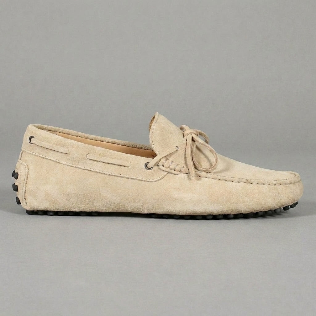 Beige Suede Ophelia Driving Loafers - AW24