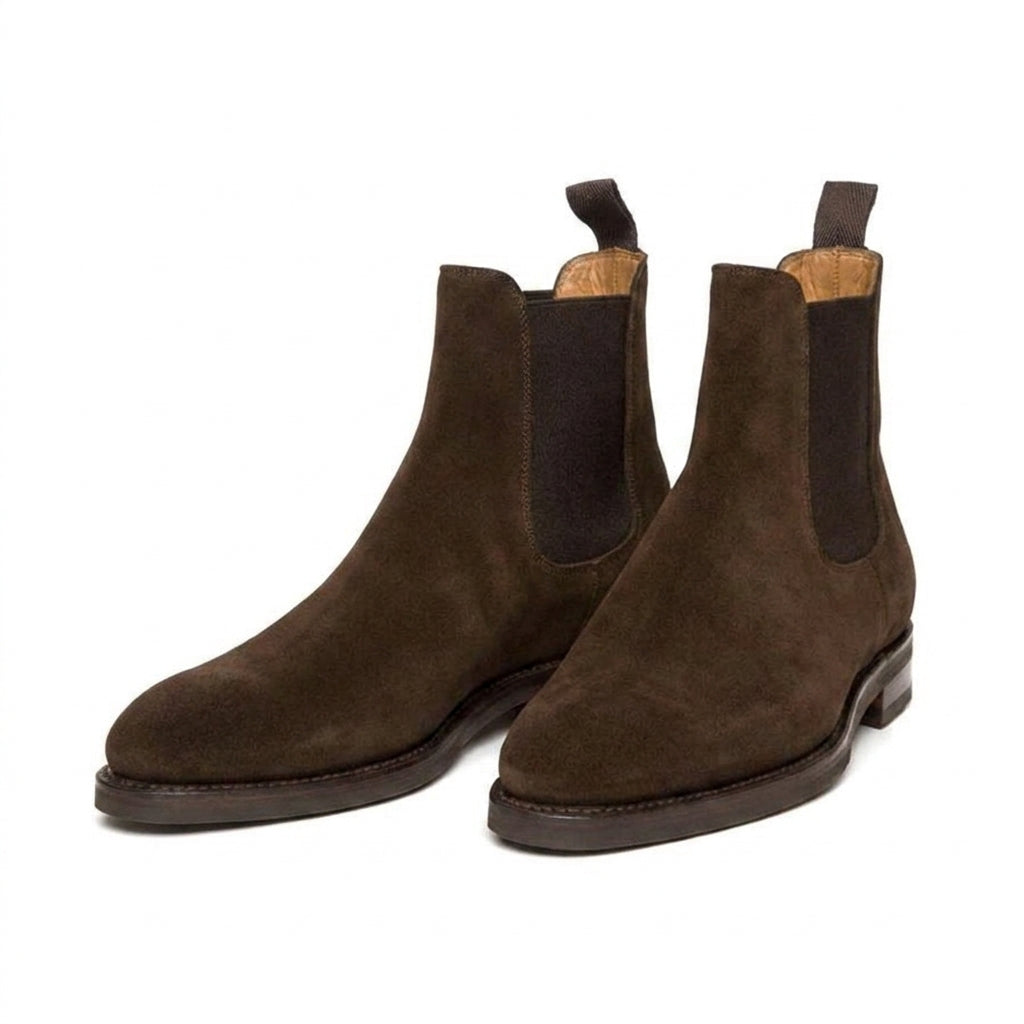 Extra Wide Shoes (2E,4E,6E) Brown Suede Fenland Slip On Chelsea Boots