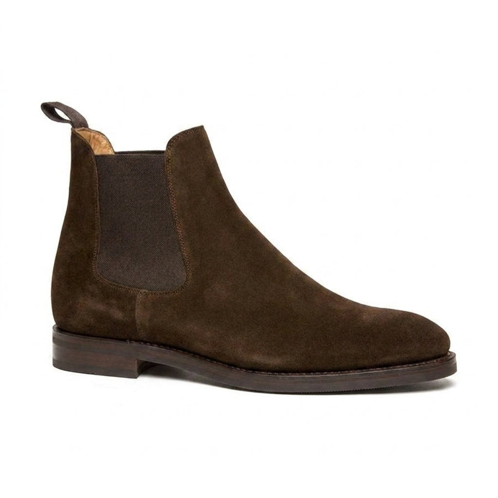 Extra Narrow Shoes (2A,4A,6A) Brown Suede Fenland Slip On Chelsea Boots
