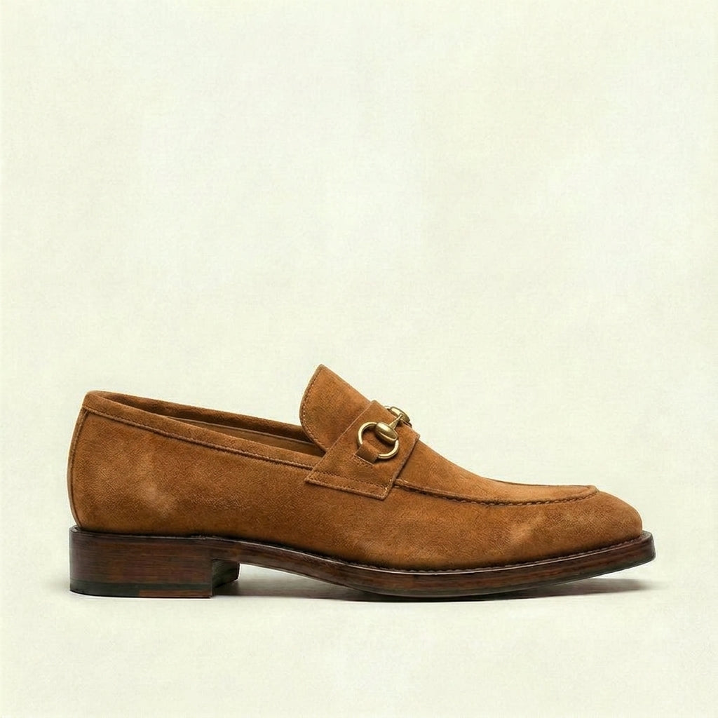 Brown Suede Lucente Horse Bit Loafer