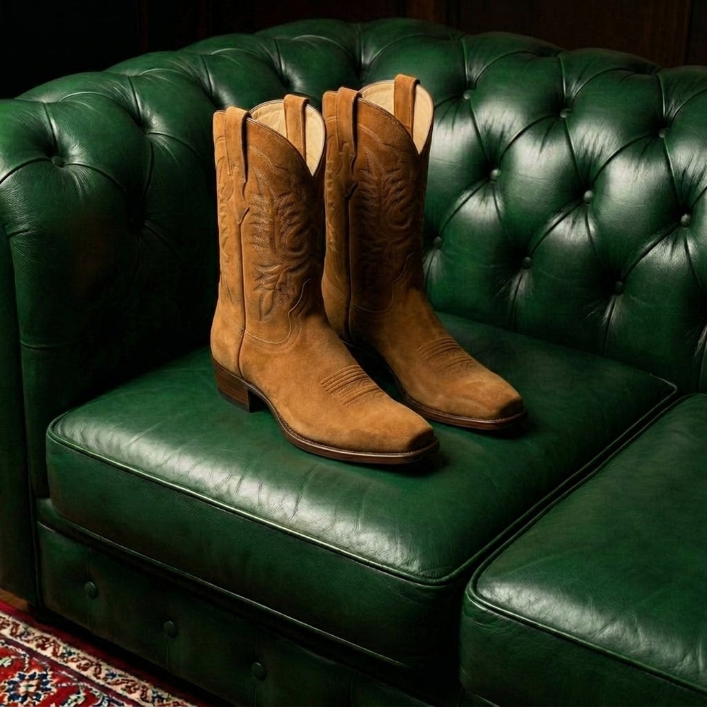 Tan Suede Lucente Cowboy Boot