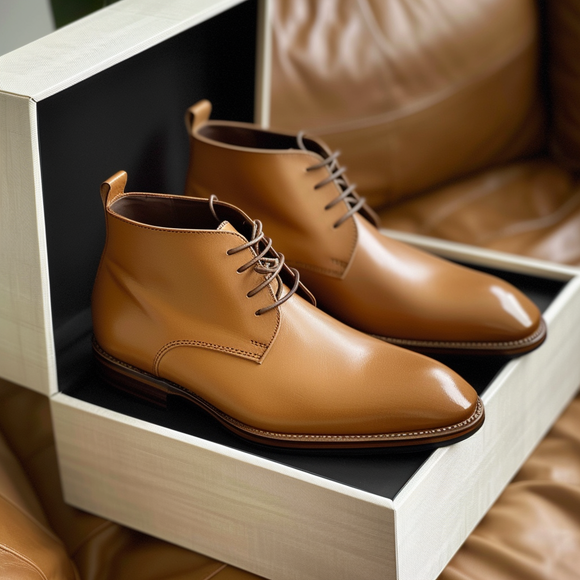 Tan Leather Gavin Chukka Lace Up Boots