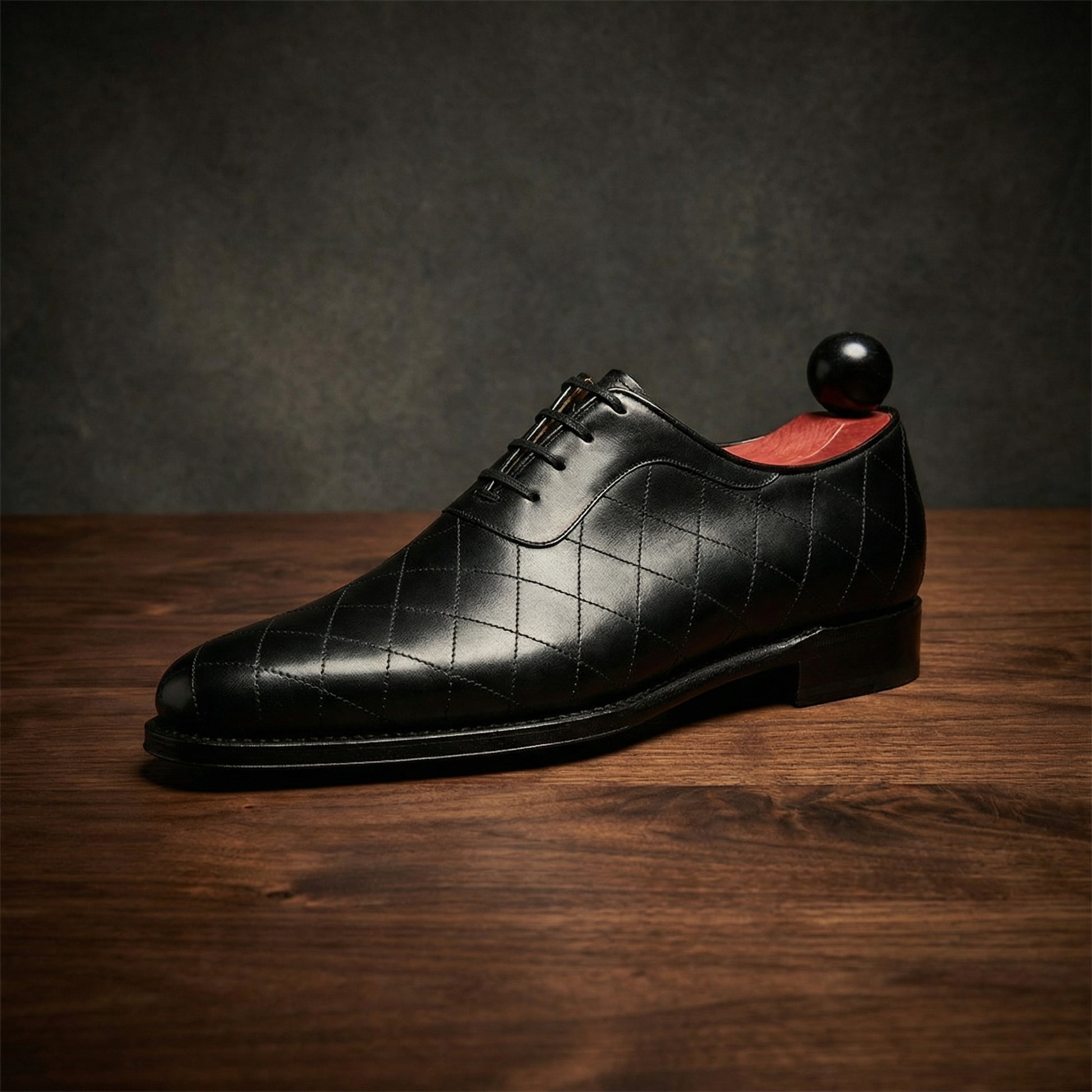 Black Leather Copnor Oxfords