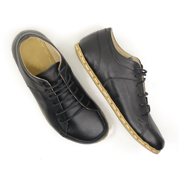 Black Leather Decollo Barefoot Sneaker