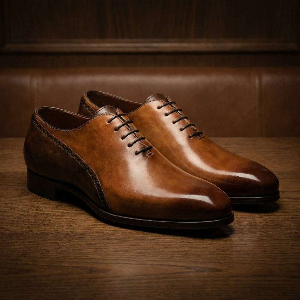 Tan & Brown Leather Darien Brogue Oxfords
