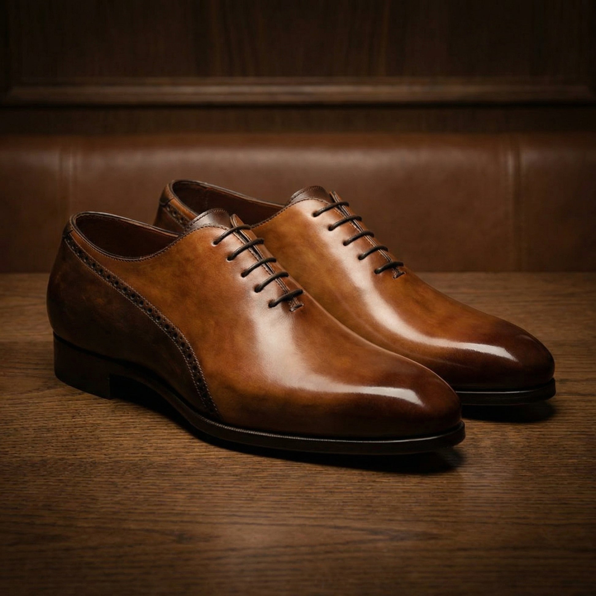 Tan & Brown Leather Darien Brogue Oxfords