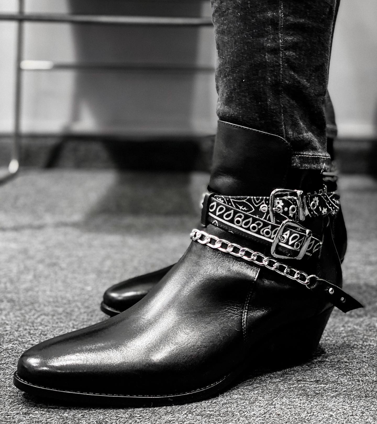 Height Increasing Black Italian Leather Cantane Slip On Jodhpur Boots