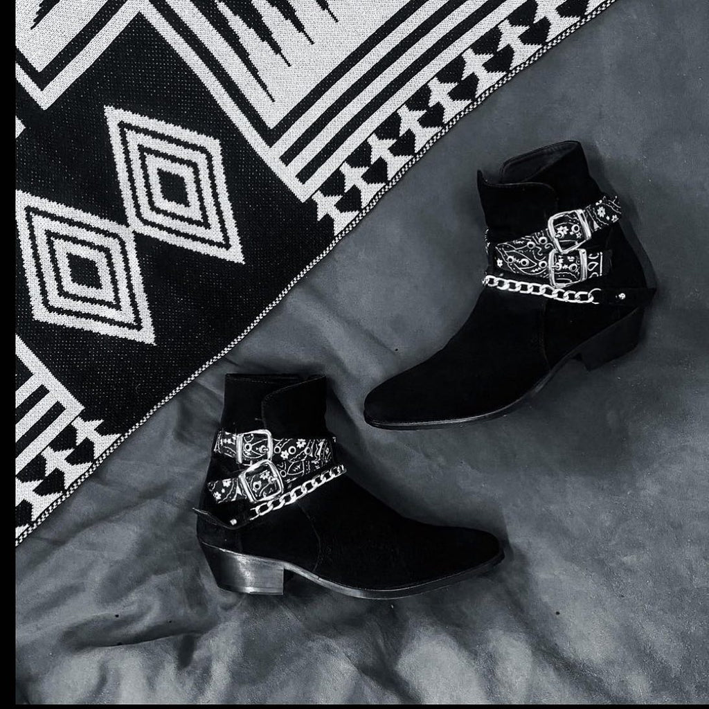 Height Increasing Black Italian Leather Cantane Slip On Jodhpur Boots
