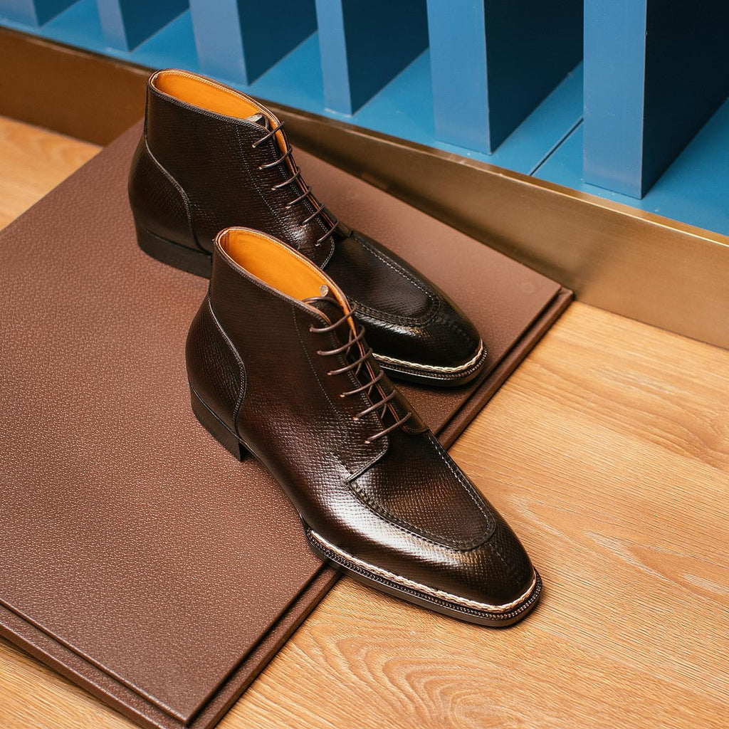 Norwegian Welted Brown Leather Pienza Lace Up Derby Boots 