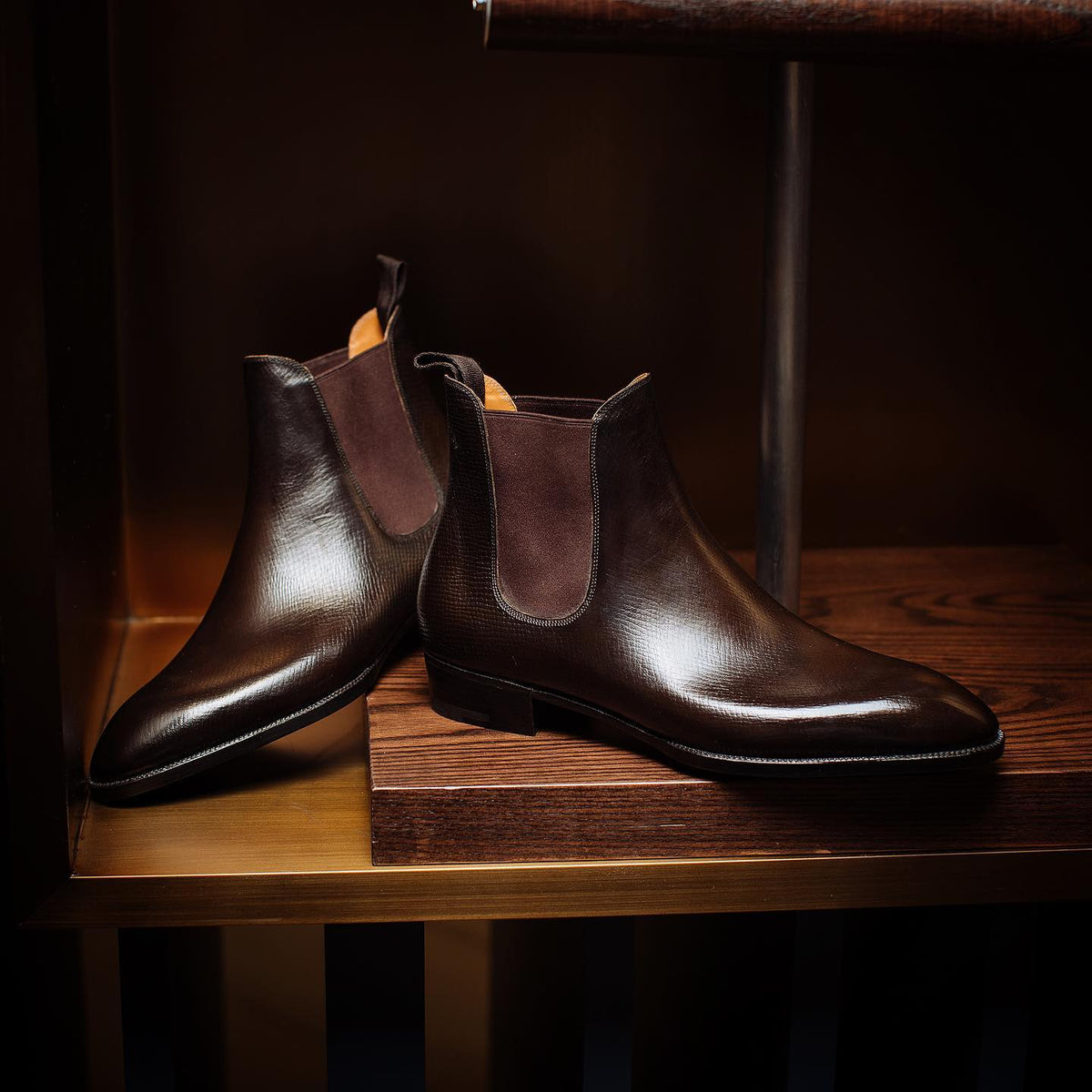 Brown Leather Formia Slip On Chelsea Boots - Aw24 – Costoso Italiano