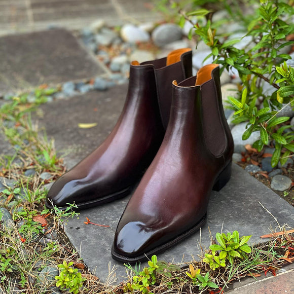 Brown Leather Cortona Slip On Chelsea Boots