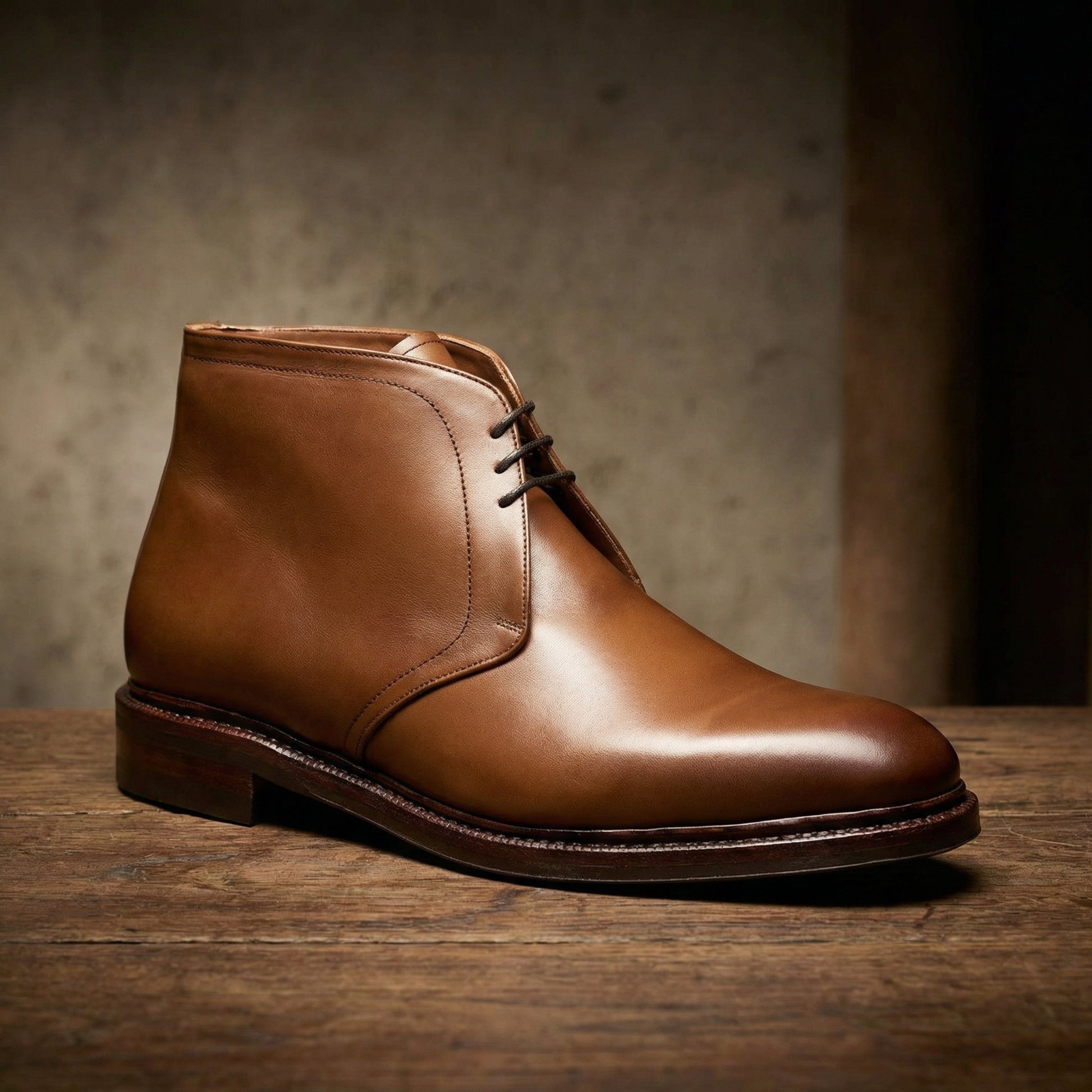 Tan Leather Fenland Lace Up Chukka Boots