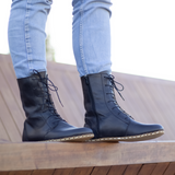 Black Leather Doppio Barefoot Boot