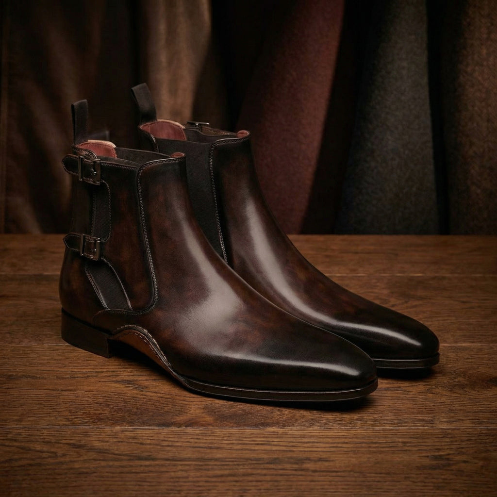 Brown Leather Forster Boots Shoes