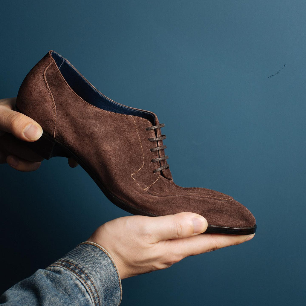 Brown Suede Perugia Lace Up Derby Shoes