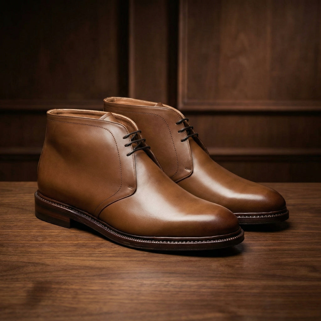 Tan Leather Fenland Lace Up Chukka Boots