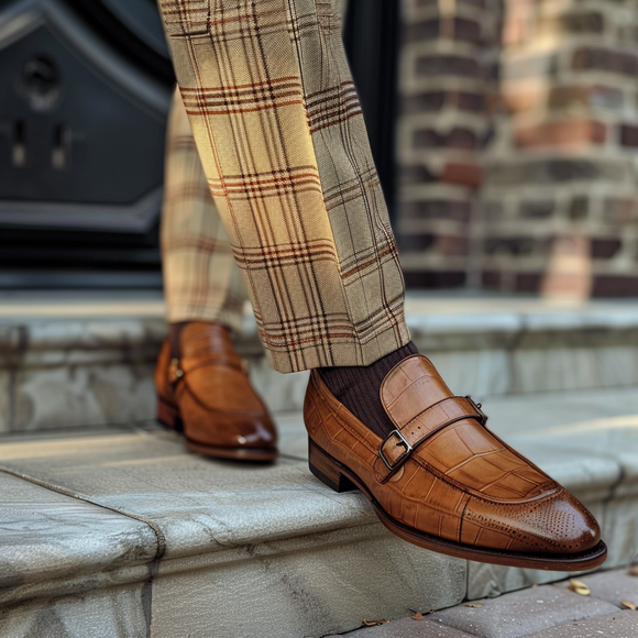 Tan Leather Jaxon Monk Straps