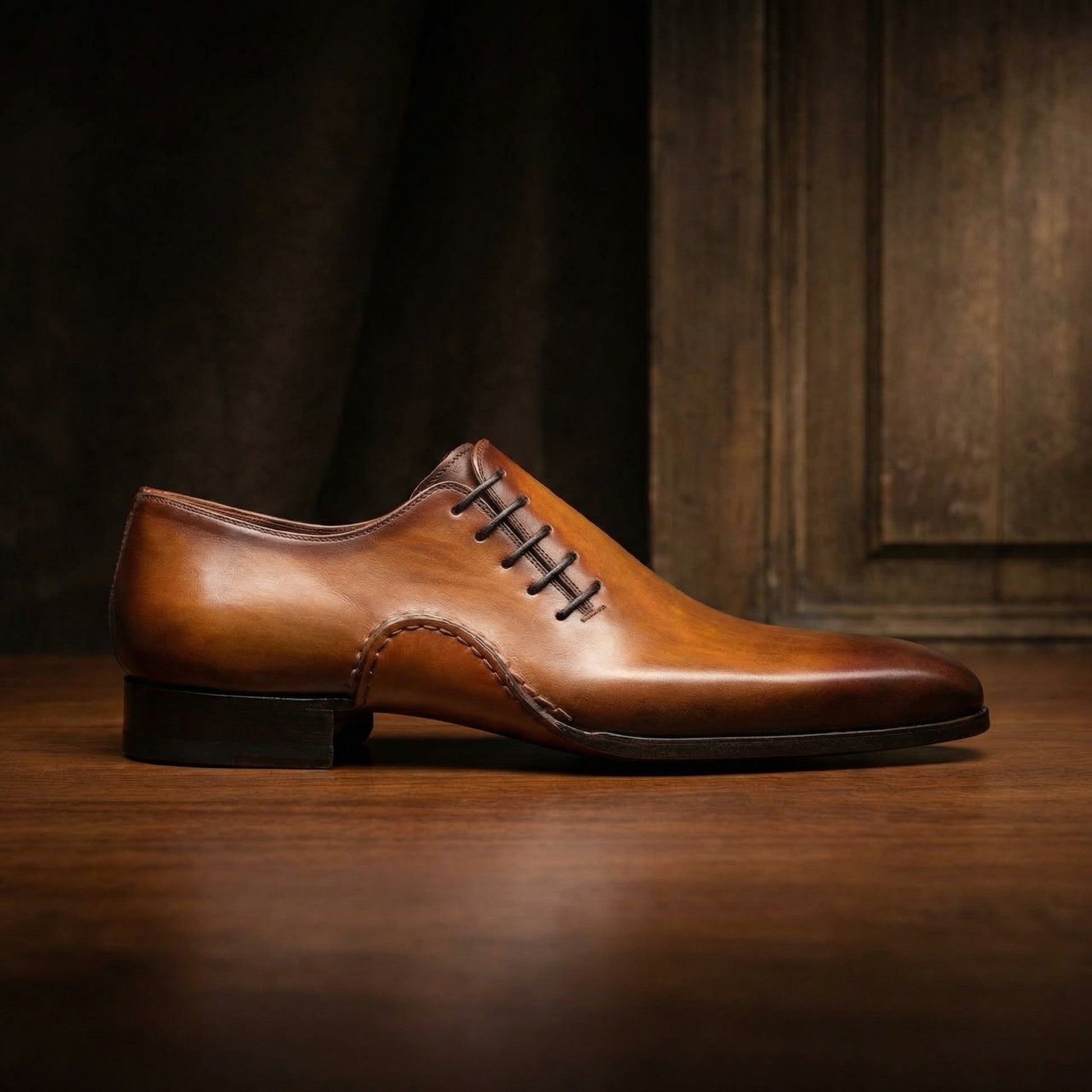 Brown Leather Balranald Oxfords Shoes