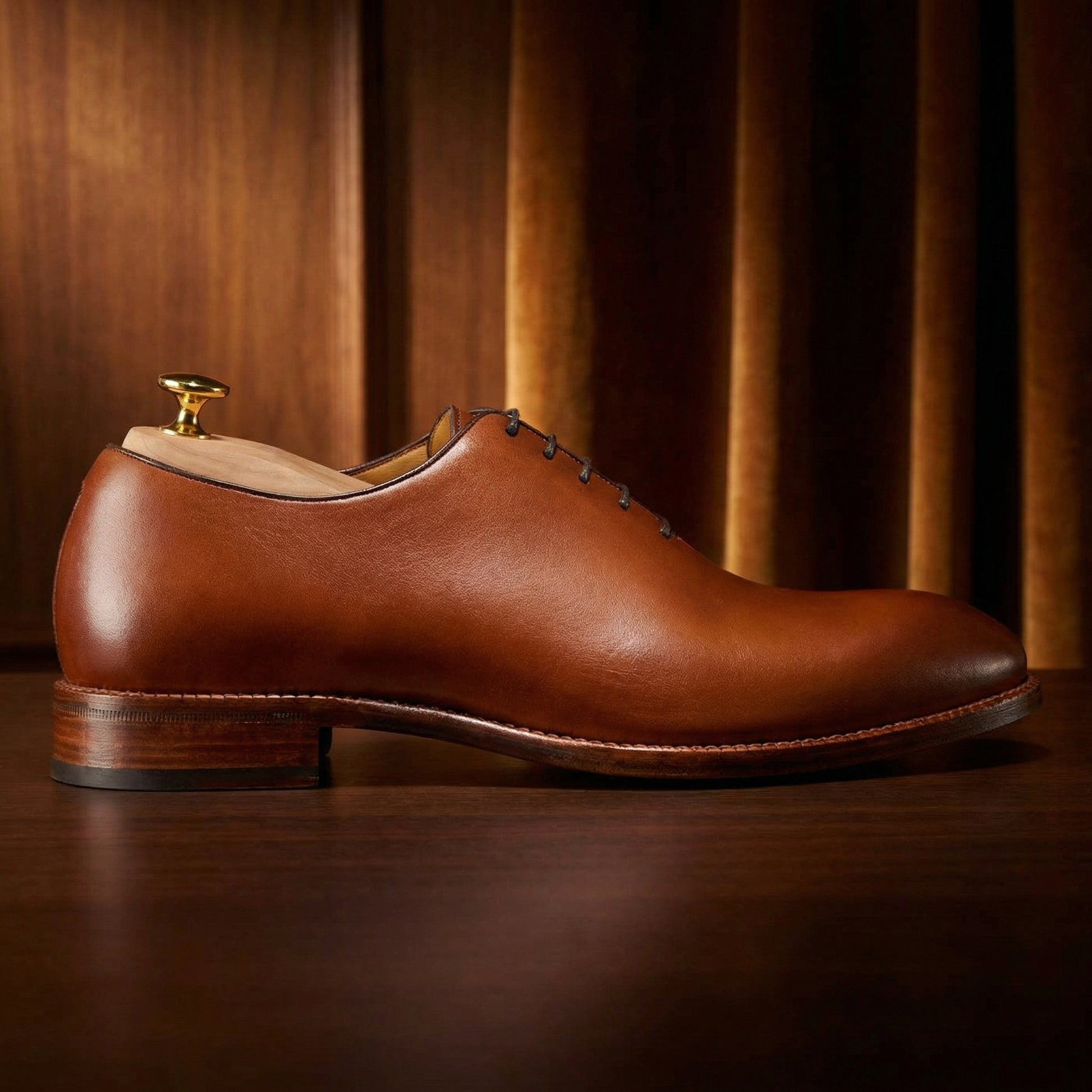 Tan Leather Drayton One Cut Oxfords - Formal Shoes