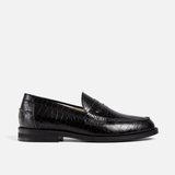 Black Leather Magia Horse Bit Loafers