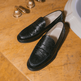 Black Leather Magia Horse Bit Loafers