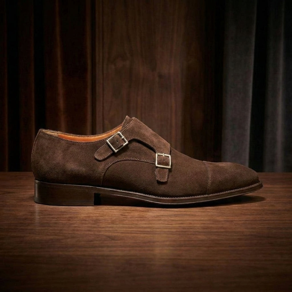Brown Suede Castle Monk Straps